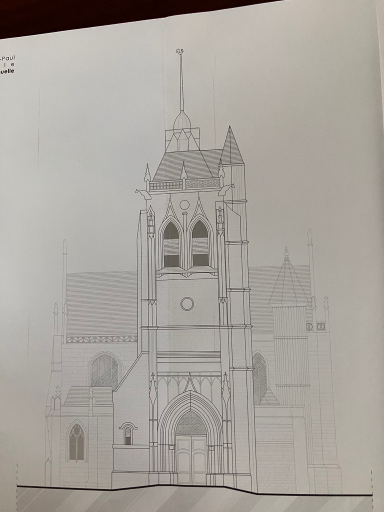 plan portail principal de l'église d'Aumale